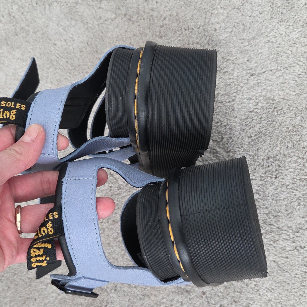Dr. Martens NWOT Women's Black and Light Blue Platform Sandals - Picture 4 of 10